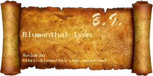 Blumenthal Iván névjegykártya